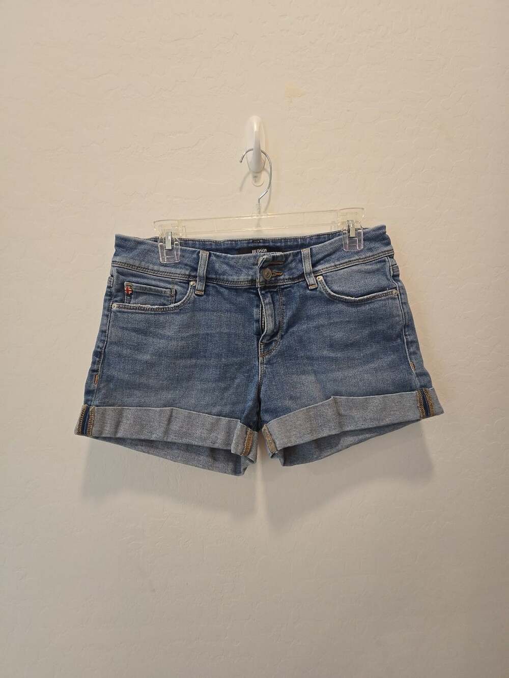 Hudson Denim Shorts Size 29 Blue Cuffed Flap Pocket